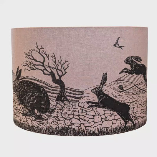 *Preorder - Shipping November* Handcrafted Lampshade - Hares and Swallows